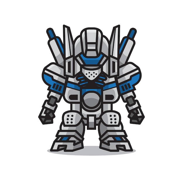 Vector cute mecha robot