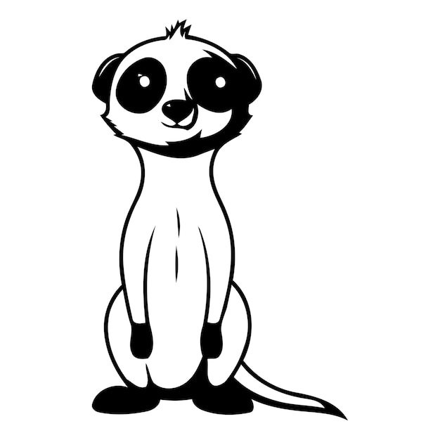 Cute meerkat cartoon isolated on white background Vector illustration