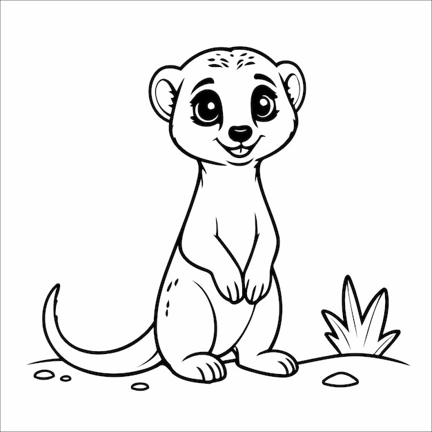 Cute Meerkat Coloring Book For Kids