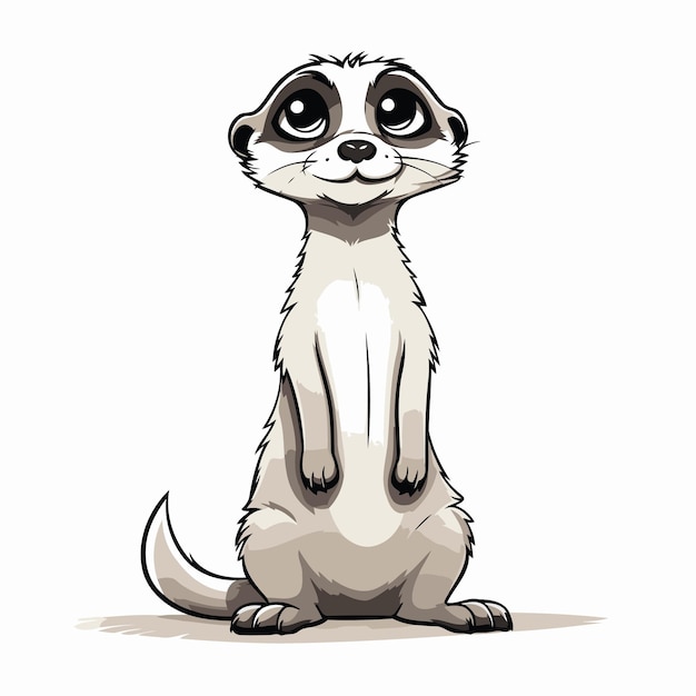 Cute meerkat on a white background Vector illustration