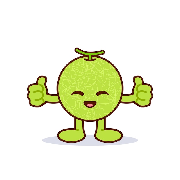Cute Melon Character Giving Thumbs Up