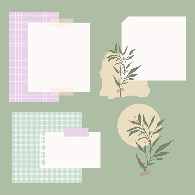 cute memo stickers vectors