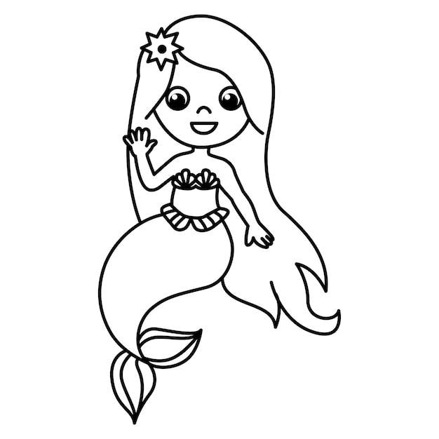 Premium Vector | Cute mermaid cartoon characters with cute face vector illustration for kids coloring book Premium Vector | Cute mermaid cartoon characters with cute face vector illustration for kids coloring book