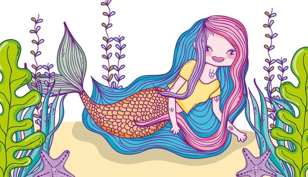 cute mermaid cartoon