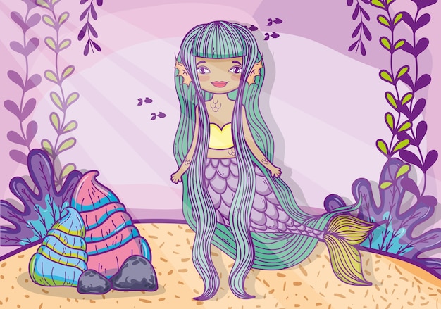 cute mermaid cartoon