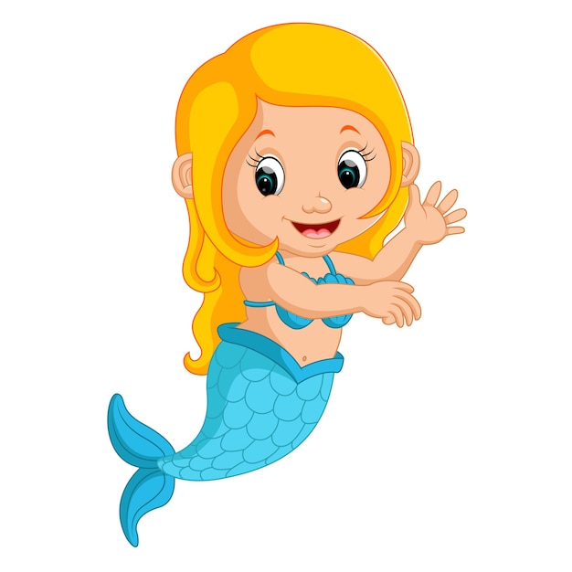 Vector cute mermaid cartoon