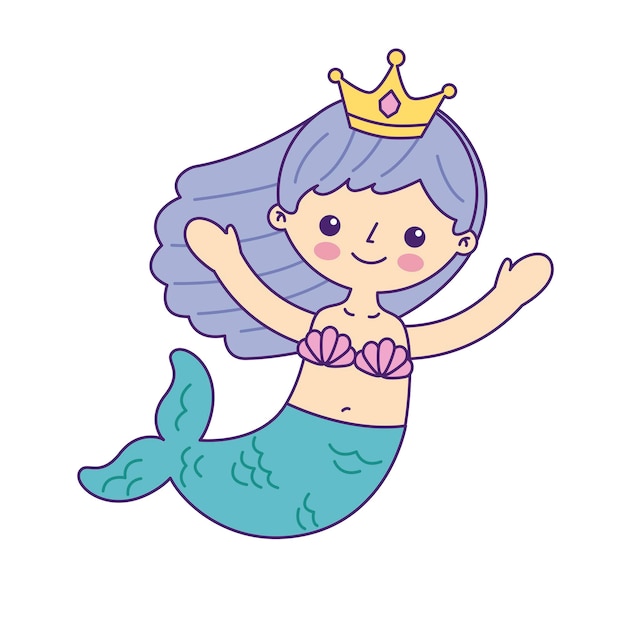 Cute mermaid cartoon