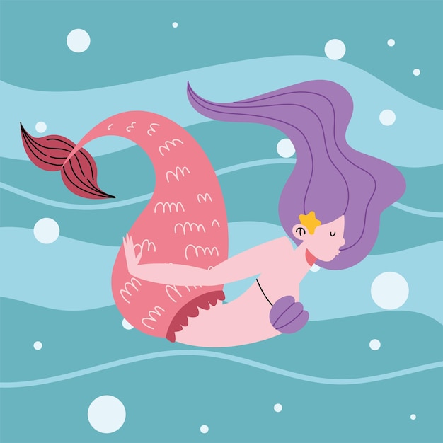 Cute mermaid underwater