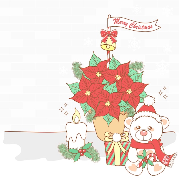 Vector cute merry christmas 1