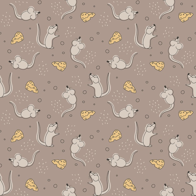 Vector cute mice pattern