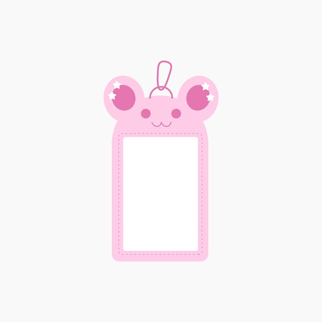 Vector a cute mice rectangle photocard holder illustration