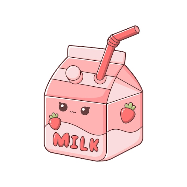 Vector cute milk character design illustration