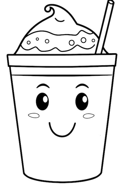 Cute Milkshake Coloring Page