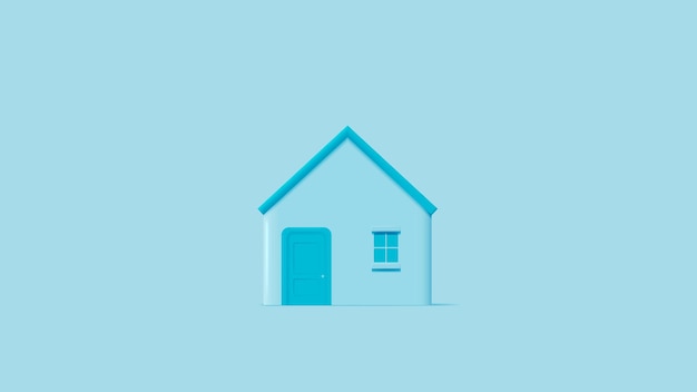 Минимальный дом в 3D-объекте с пастельной цветовой векторной иллюстрацией
