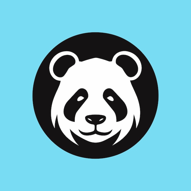 Cute minimalist panda face logo icon