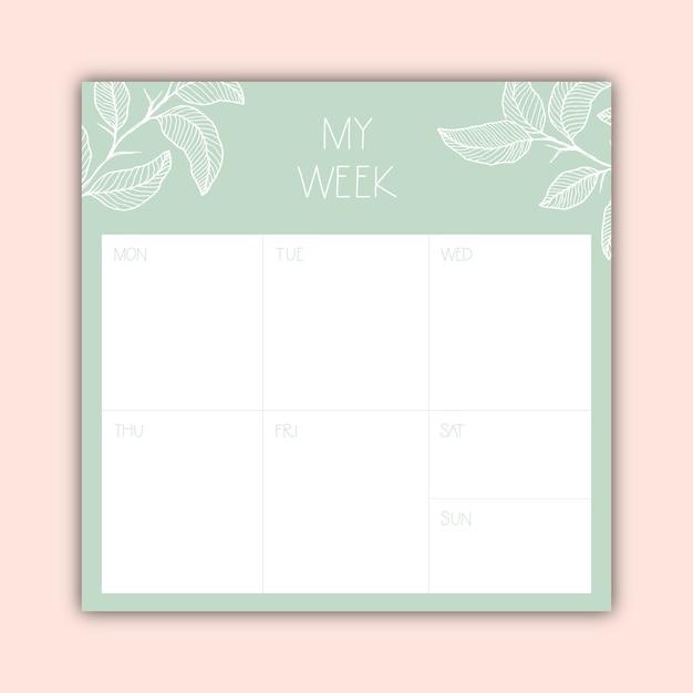 Cute minimalist weekly planner