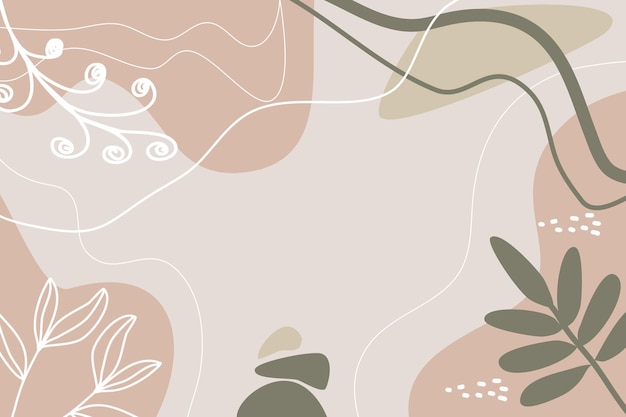 Cute modern abstract background for banner earthy tones and botanical elements Banner flyer