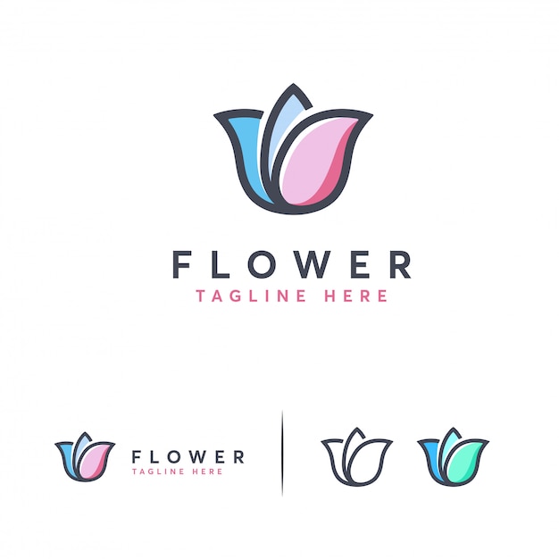 Cute modern flower logo