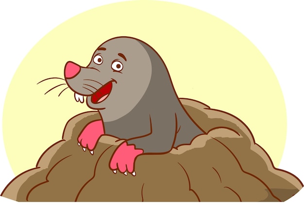 Vector cute mole animal cartoon vector illustration