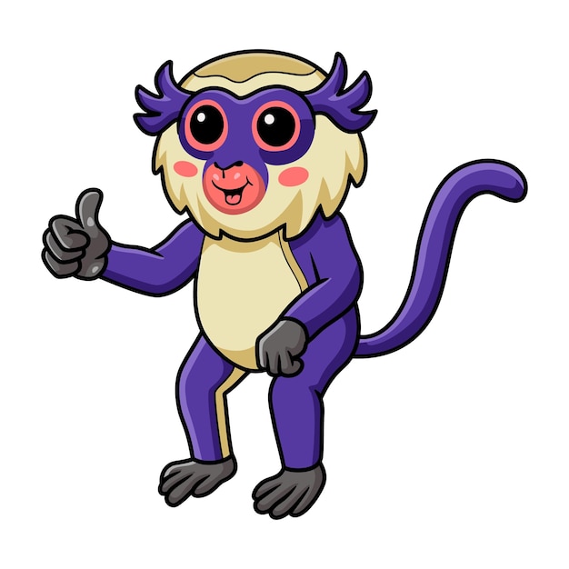 엄지손가락을 포기 하는 귀여운 Mona 원숭이 만화