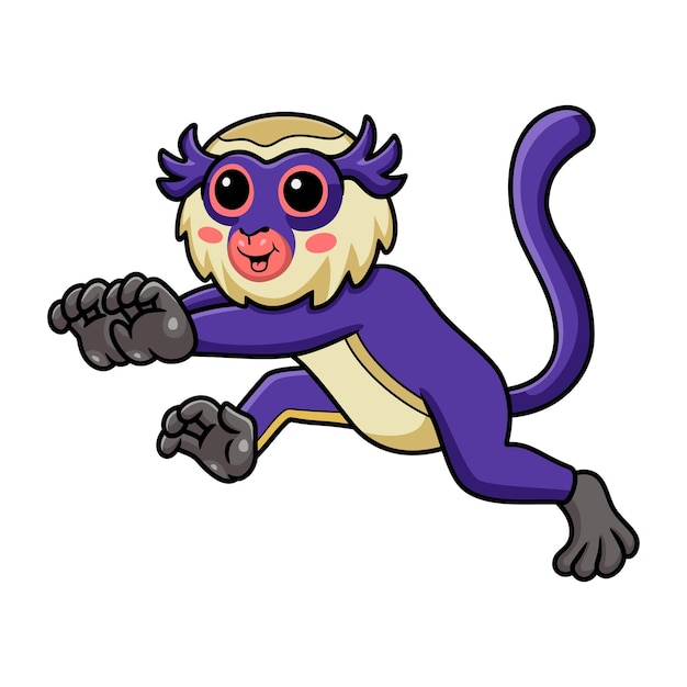 Vector cute mona monkey cartoon running