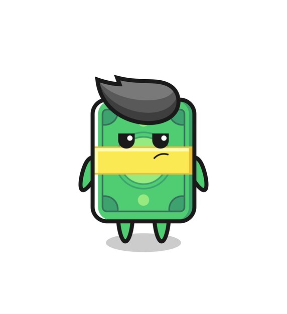 Cute money character with suspicious expression cute style design for t shirt sticker logo element