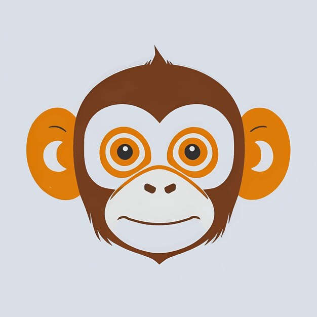 Cute monkey cartoon head icon or logo vector illustration