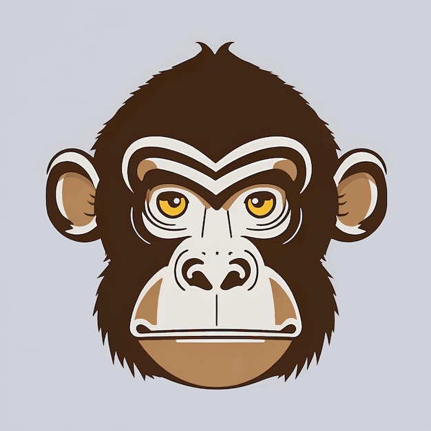 Cute monkey cartoon head icon or logo vector illustration