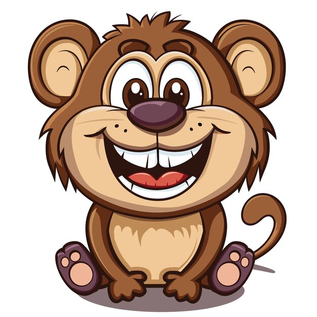 Cute monkey cartoon isolated on a white background Vector illustration