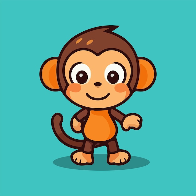 Cute monkey cartoon vector illustration