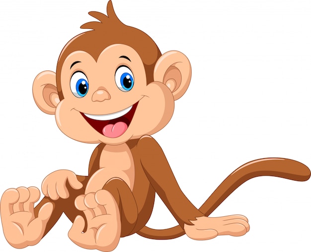 Vector cute monkey cartoon