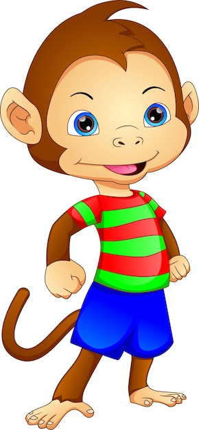 Vector cute monkey cartoon