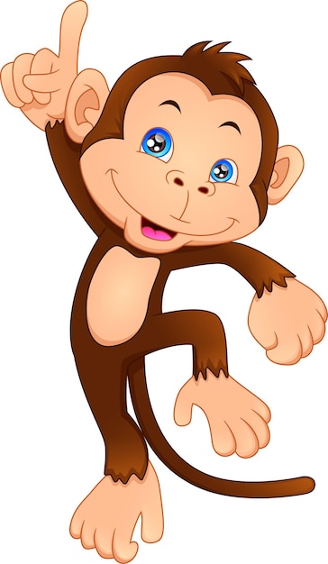 Vector cute monkey cartoon