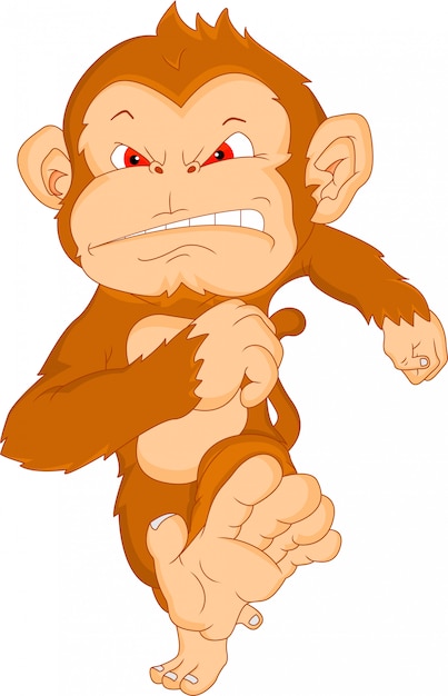 Vector cute monkey cartoon