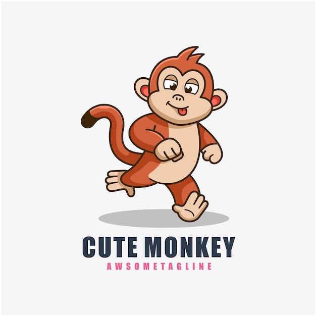 Cute monkey character mascot design