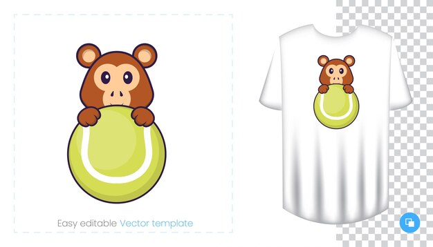 Vector cute monkey character. prints on t-shirts, sweatshirts, cases for mobile phones, souvenirs.