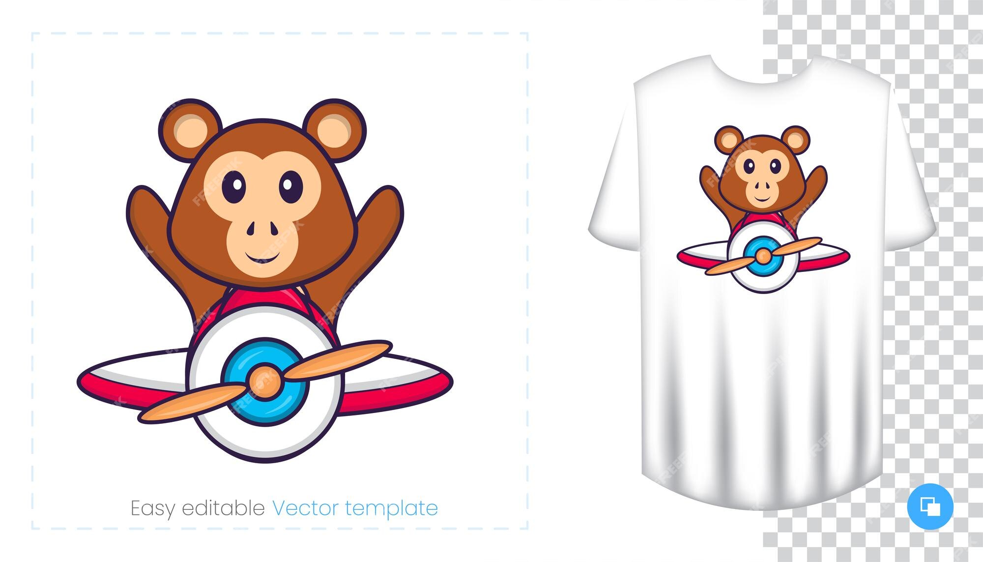 Premium Vector  Cute monkey character. prints on t-shirts