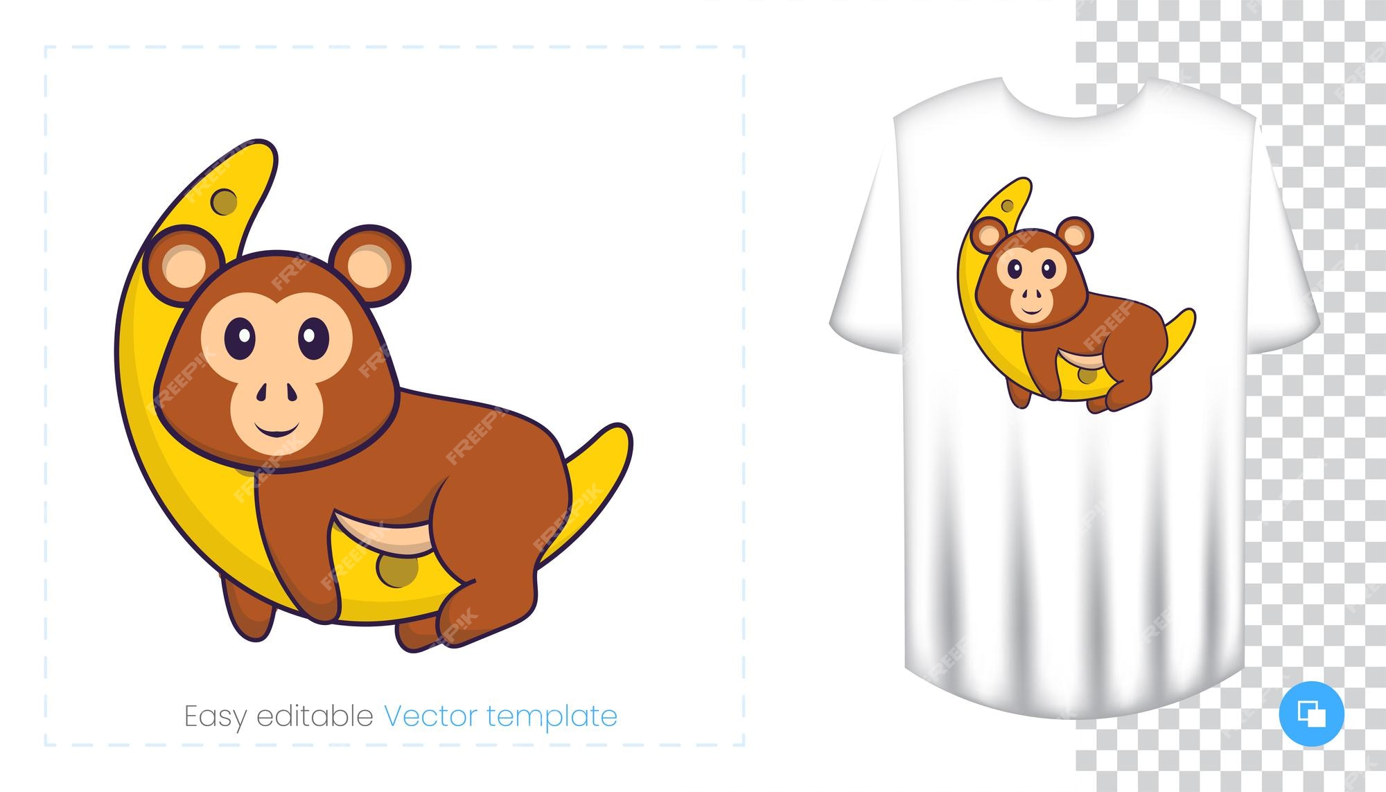 Premium Vector  Cute monkey character. prints on t-shirts