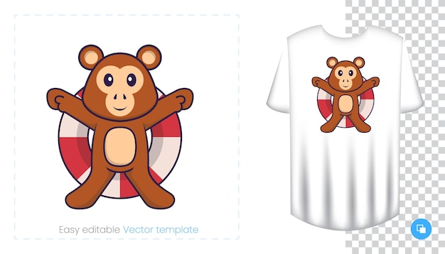 Premium Vector  Cute monkey character. prints on t-shirts