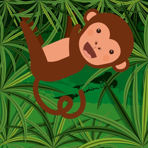 Vector cute monkey  design