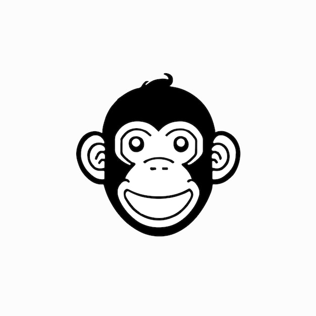 Cute monkey face line icon design Vector illustration