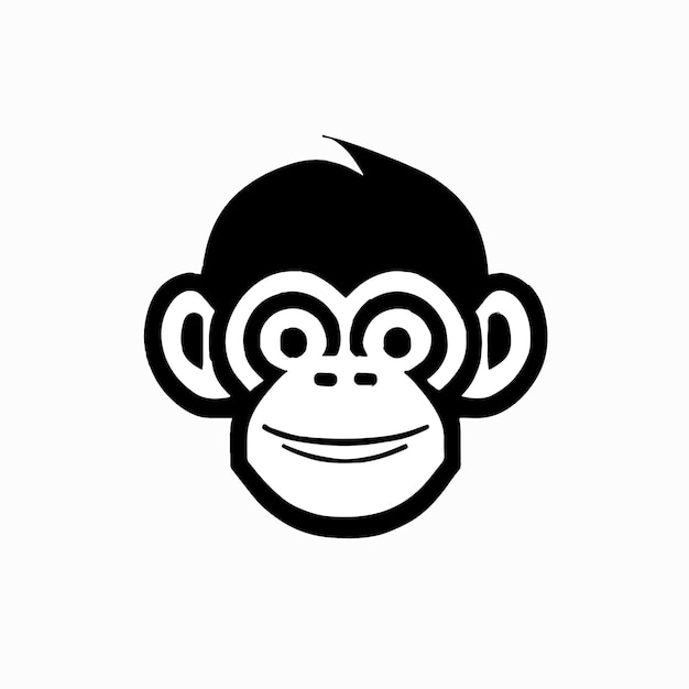 Cute monkey face line icon design Vector illustration