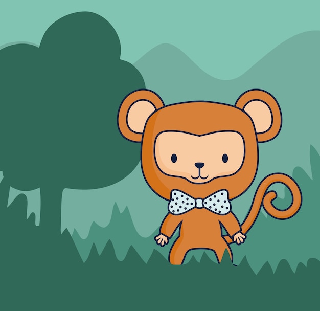 cute monkey in a forest