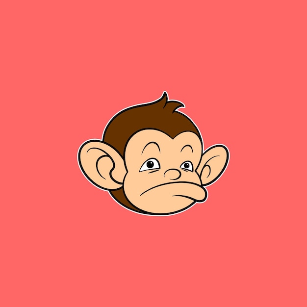 cute monkey head cartoon