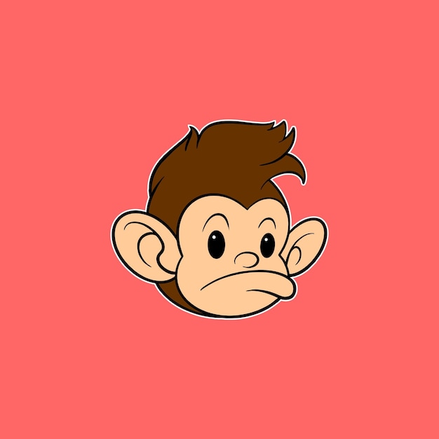 милый мультфильм голова обезьяны