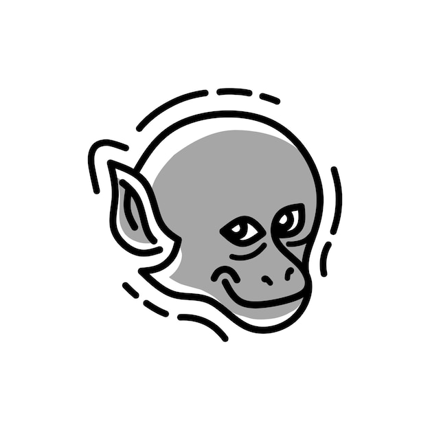 Cute Monkey Head Logo Design