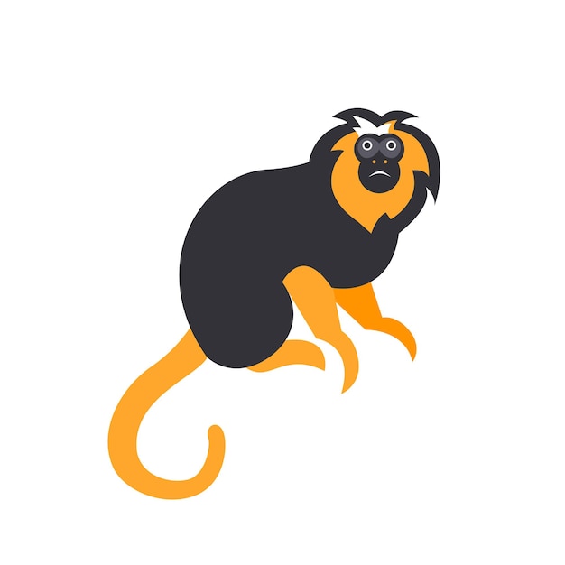 Cute monkey icon, logo, symbol. Vector illustration isolated on a background.