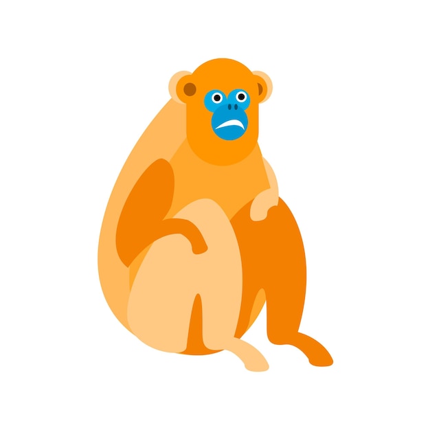 Cute monkey icon, logo, symbol. vector illustration isolated on a background.