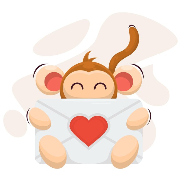 cute monkey illustration logo design