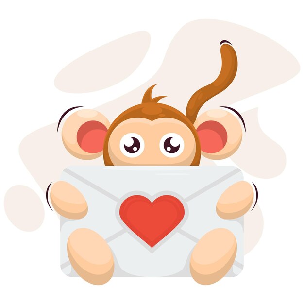 cute monkey illustration logo design